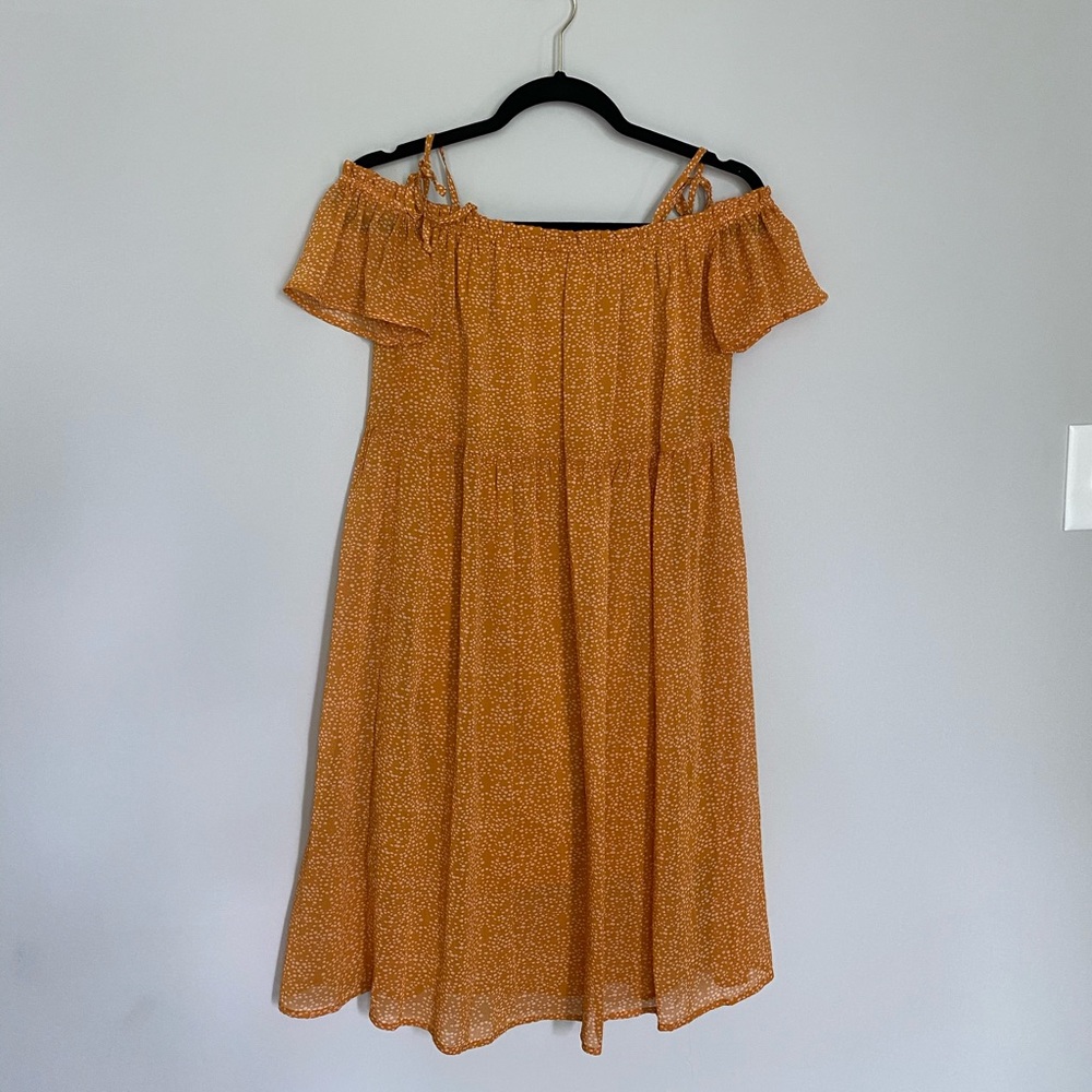 Xhilaration Mustard Off-Shoulder Dress